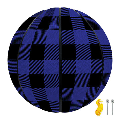 Navy Blue And Black Buffalo Check Print Basketball