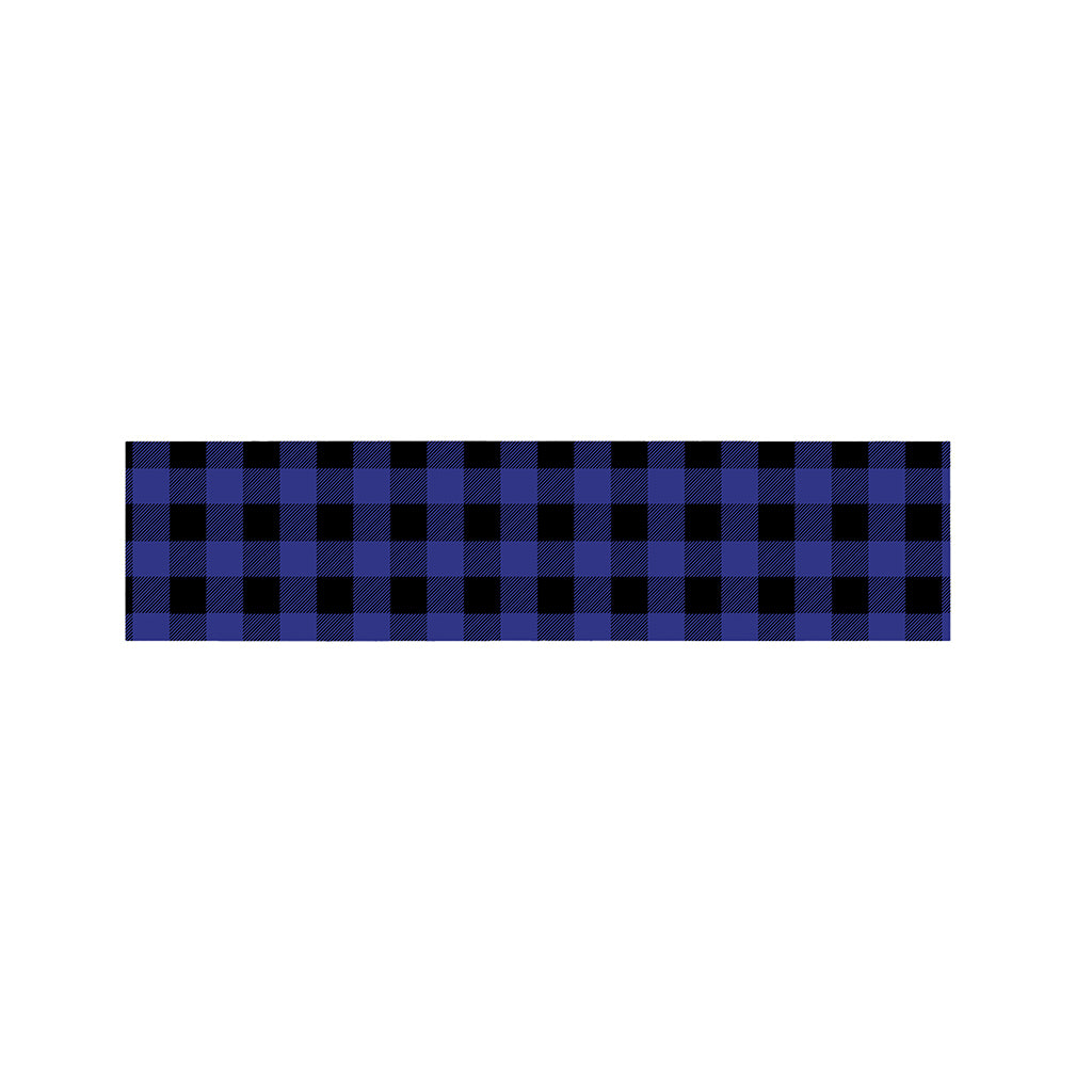 Navy Blue And Black Buffalo Check Print Bed Runner