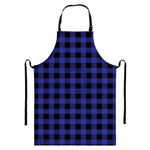Navy Blue And Black Buffalo Check Print Bib Apron With Pocket