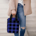 Navy Blue And Black Buffalo Check Print Bible Tote Bag