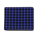Navy Blue And Black Buffalo Check Print Bifold Wallet