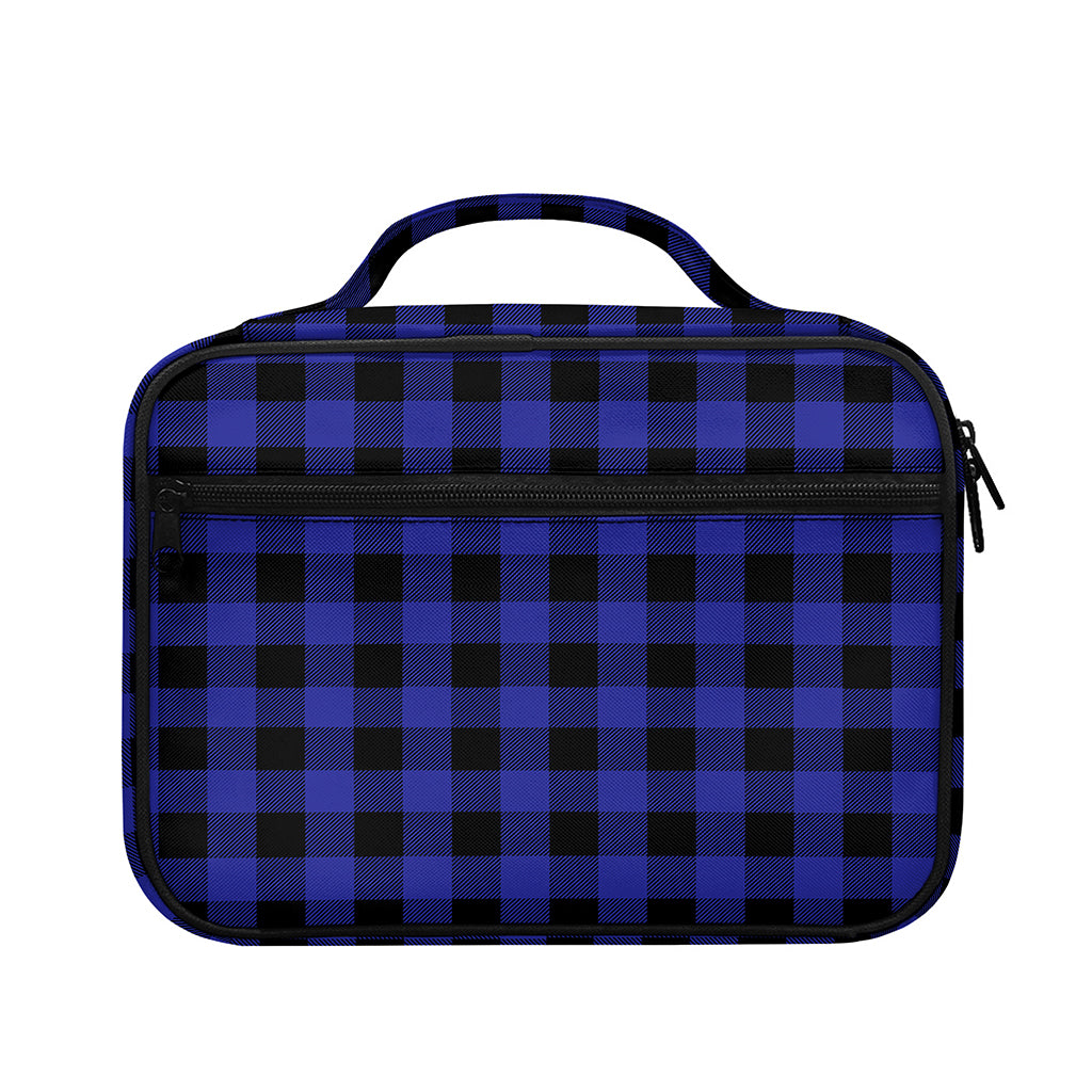 Navy Blue And Black Buffalo Check Print Briefcase Bible Bag