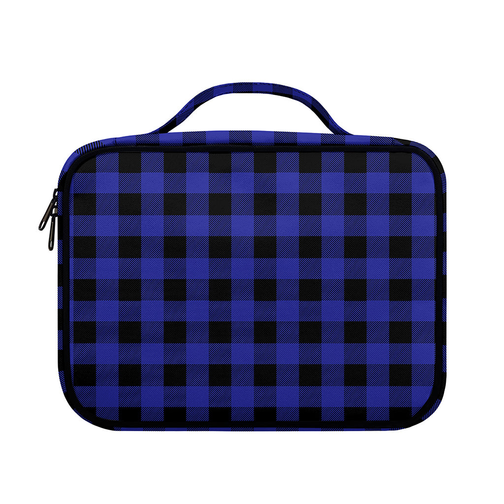 Navy Blue And Black Buffalo Check Print Briefcase Bible Bag