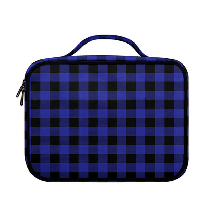 Navy Blue And Black Buffalo Check Print Briefcase Bible Bag