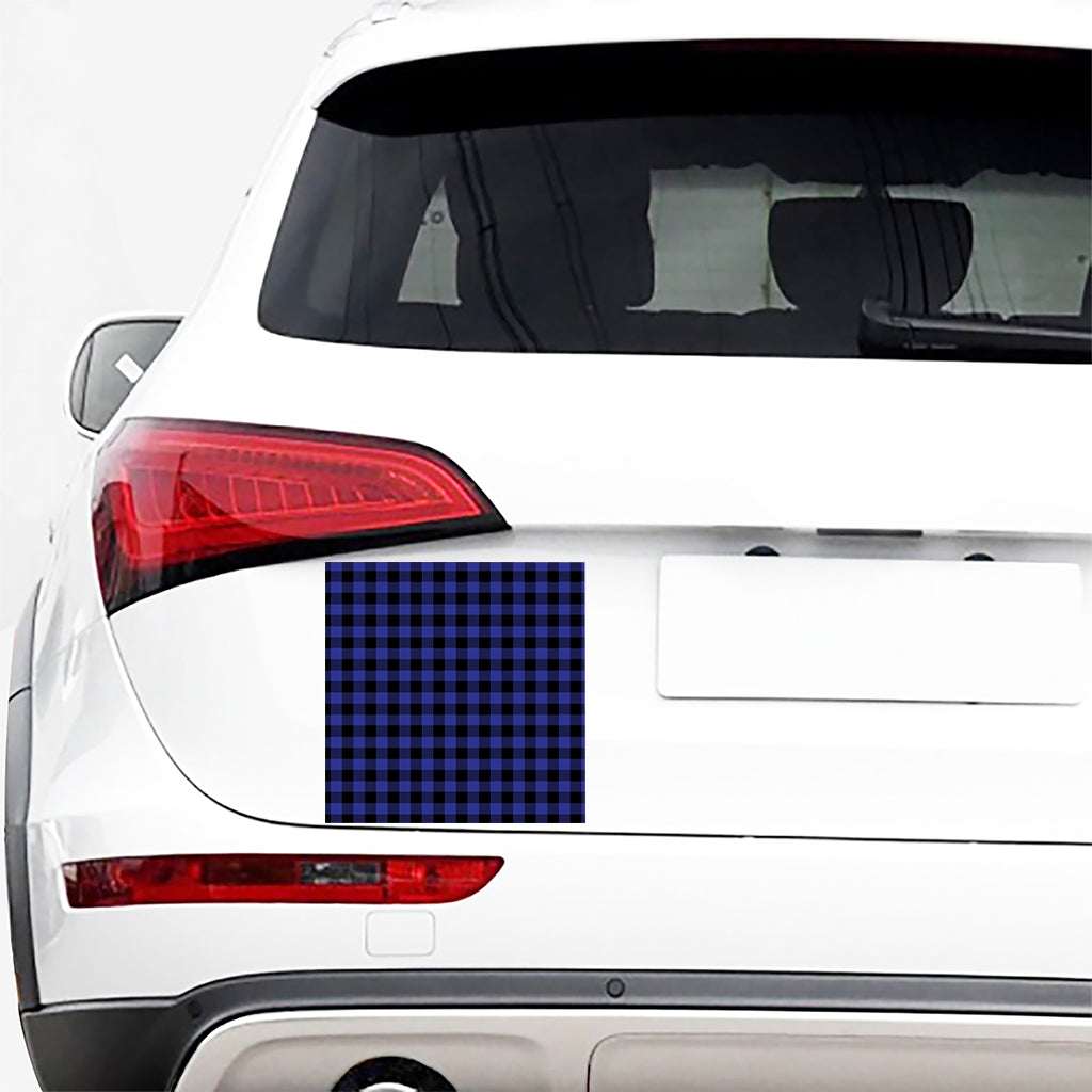 Navy Blue And Black Buffalo Check Print Car Sticker