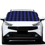 Navy Blue And Black Buffalo Check Print Car Windshield Snow Cover