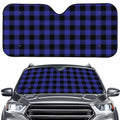Navy Blue And Black Buffalo Check Print Car Windshield Sun Shade