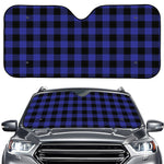 Navy Blue And Black Buffalo Check Print Car Windshield Sun Shade