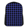 Navy Blue And Black Buffalo Check Print Casual Backpack