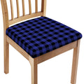 Navy Blue And Black Buffalo Check Print Chair Cushion Cover