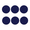 Navy Blue And Black Buffalo Check Print Coaster Set