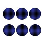 Navy Blue And Black Buffalo Check Print Coaster Set