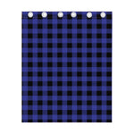 Navy Blue And Black Buffalo Check Print Curtain