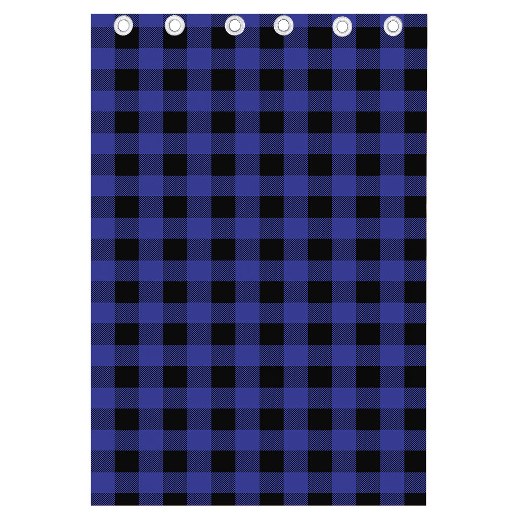 Navy Blue And Black Buffalo Check Print Curtain