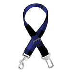 Navy Blue And Black Buffalo Check Print Dog Seat Belt