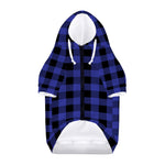 Navy Blue And Black Buffalo Check Print Dog Zip Up Hoodie