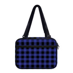 Navy Blue And Black Buffalo Check Print Double Strap Bible Bag