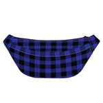 Navy Blue And Black Buffalo Check Print Fanny Pack