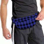 Navy Blue And Black Buffalo Check Print Fanny Pack