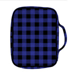 Navy Blue And Black Buffalo Check Print Front Pocket Bible Bag