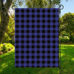 Navy Blue And Black Buffalo Check Print Garden Flag