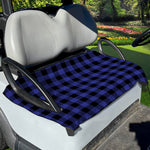 Navy Blue And Black Buffalo Check Print Golf Cart Seat Cover