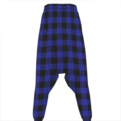 Navy Blue And Black Buffalo Check Print Hammer Pants