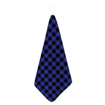 Navy Blue And Black Buffalo Check Print Hand Towel
