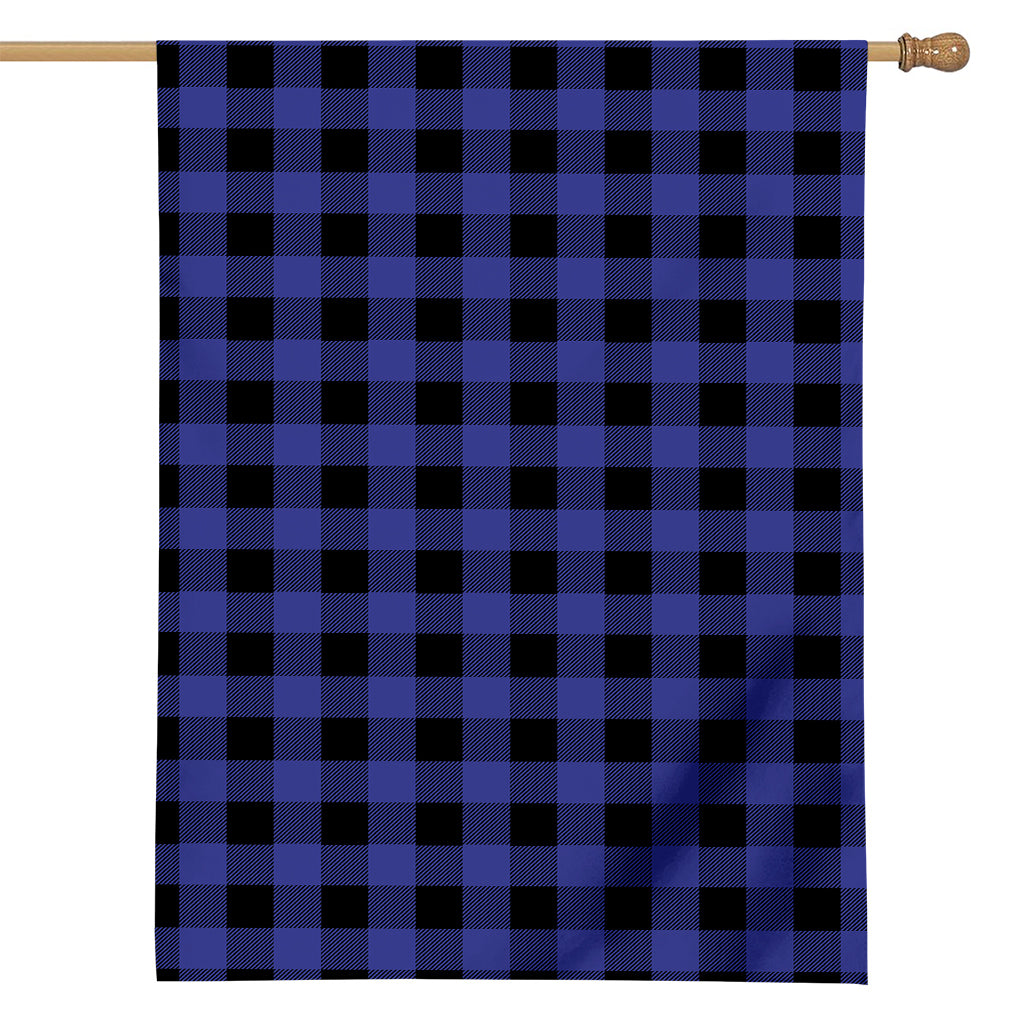 Navy Blue And Black Buffalo Check Print House Flag