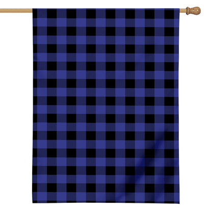 Navy Blue And Black Buffalo Check Print House Flag
