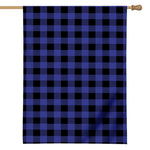 Navy Blue And Black Buffalo Check Print House Flag