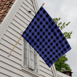 Navy Blue And Black Buffalo Check Print House Flag