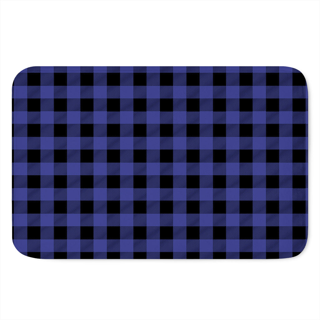 Navy Blue And Black Buffalo Check Print Indoor Door Mat