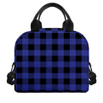 Navy Blue And Black Buffalo Check Print Insulated Lunch Bag