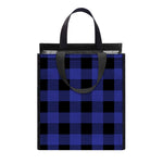 Navy Blue And Black Buffalo Check Print Insulated Lunch Tote