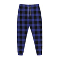 Navy Blue And Black Buffalo Check Print Jogger Pants