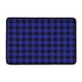 Navy Blue And Black Buffalo Check Print Kitchen Mat