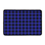 Navy Blue And Black Buffalo Check Print Kitchen Mat