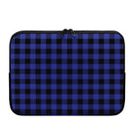 Navy Blue And Black Buffalo Check Print Laptop Sleeve