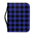 Navy Blue And Black Buffalo Check Print Leather Bible Cover