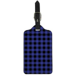 Navy Blue And Black Buffalo Check Print Luggage Tag