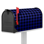 Navy Blue And Black Buffalo Check Print Mailbox Cover