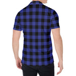 Navy Blue And Black Buffalo Check Print Men's Shirt