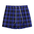 Navy Blue And Black Buffalo Check Print Mesh Shorts