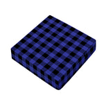 Navy Blue And Black Buffalo Check Print Outdoor Seat Cushion Cover