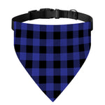 Navy Blue And Black Buffalo Check Print Over The Collar Dog Bandana
