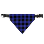 Navy Blue And Black Buffalo Check Print Over The Collar Dog Bandana