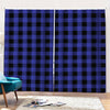 Navy Blue And Black Buffalo Check Print Pencil Pleat Curtains