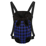Navy Blue And Black Buffalo Check Print Pet Carrier Backpack