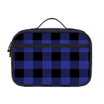 Navy Blue And Black Buffalo Check Print Portable Lunch Bag